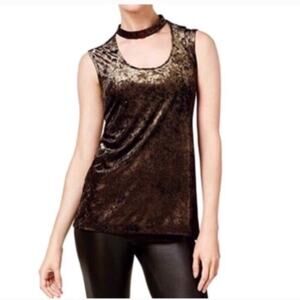 Vince Camuto Gold Metallic Velvet Top*